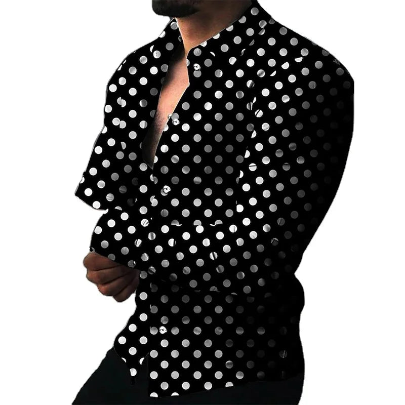 Wholesale Factory New Trend Vintage Men's Casual Woven Long Sleeve Office Shirts Custom All Over Print