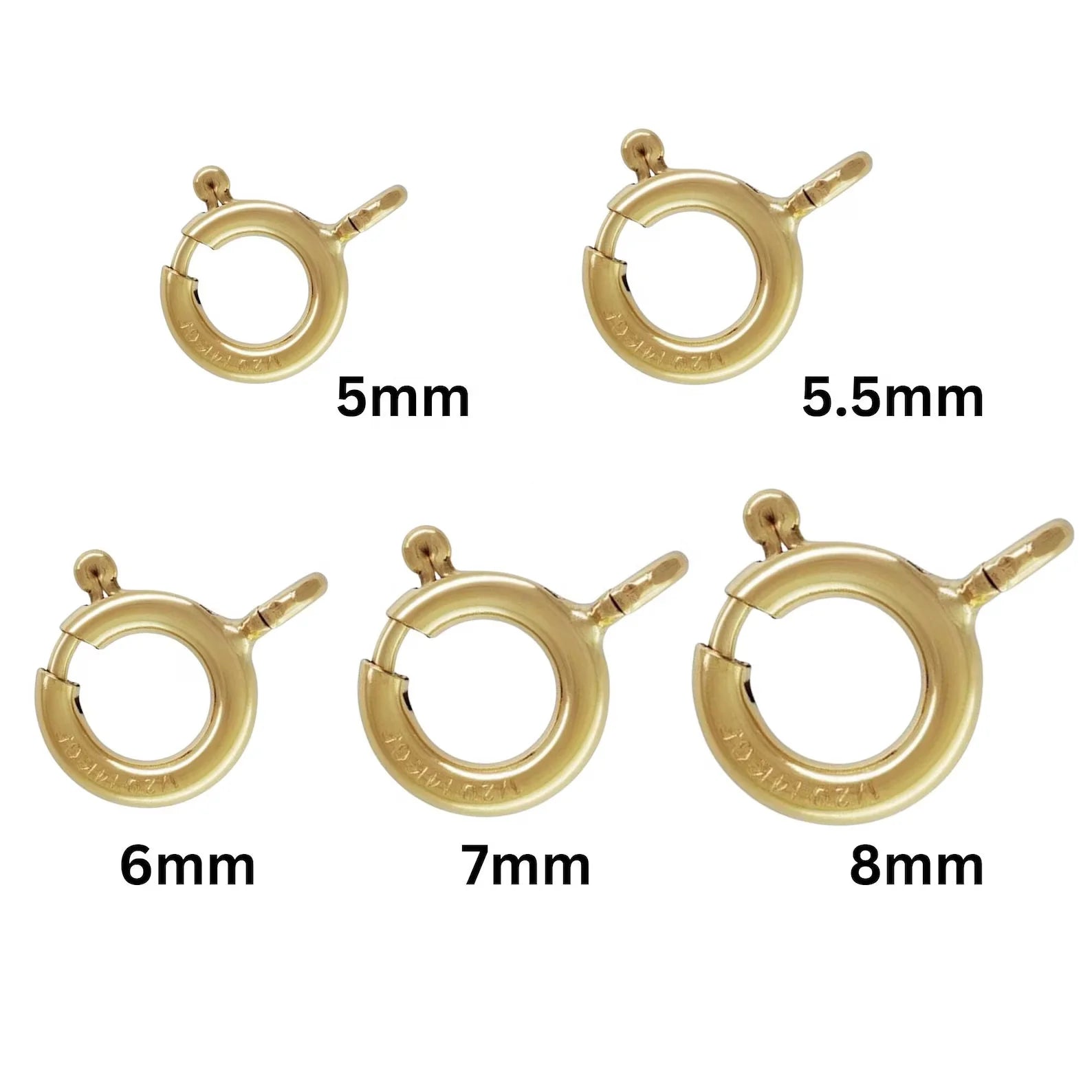 GP US Spring Ring 1/20 14k Gold Filled Spring Rings Clasps with Open Closed Ring Permanent Jewelry Chains Jewelry Manufacturer