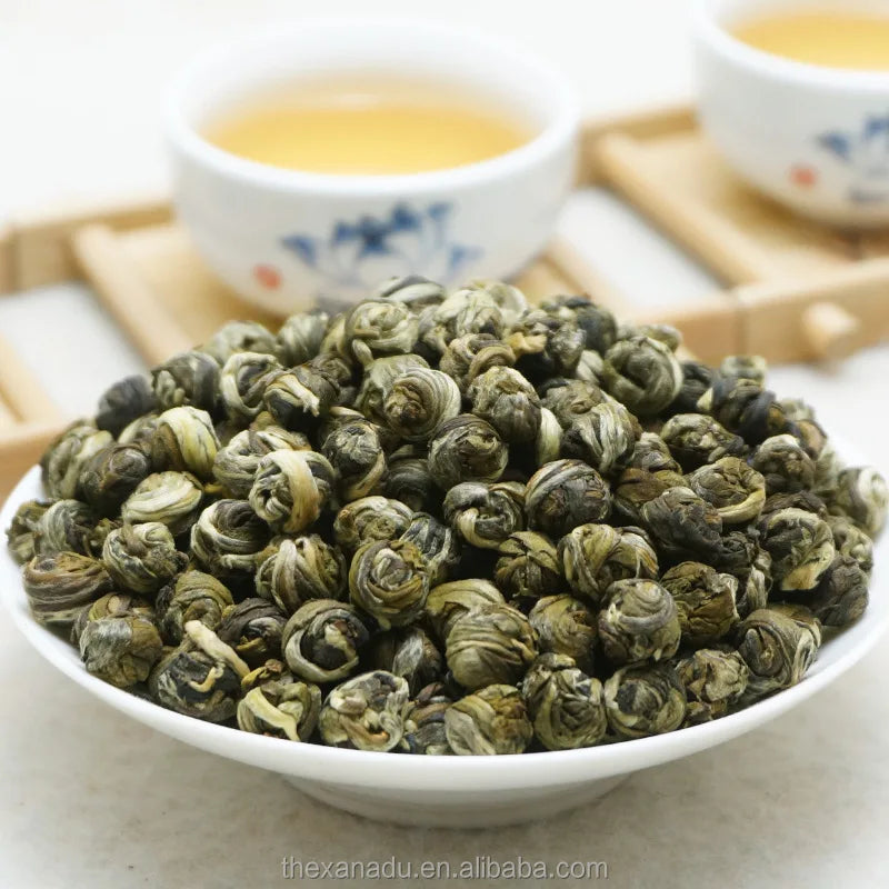 Xanadu Top Wholesale Natural Hand Roll Loose Jasmine Flower Dragon Pearls Green Tea Ball Jasmine Fragrance Tea