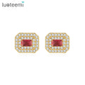 LUOTEEMI Fancy Earing Stud Korean Jewelry New Zirconia Elegant Lady Zircon Cute Trendy Earring Woman
