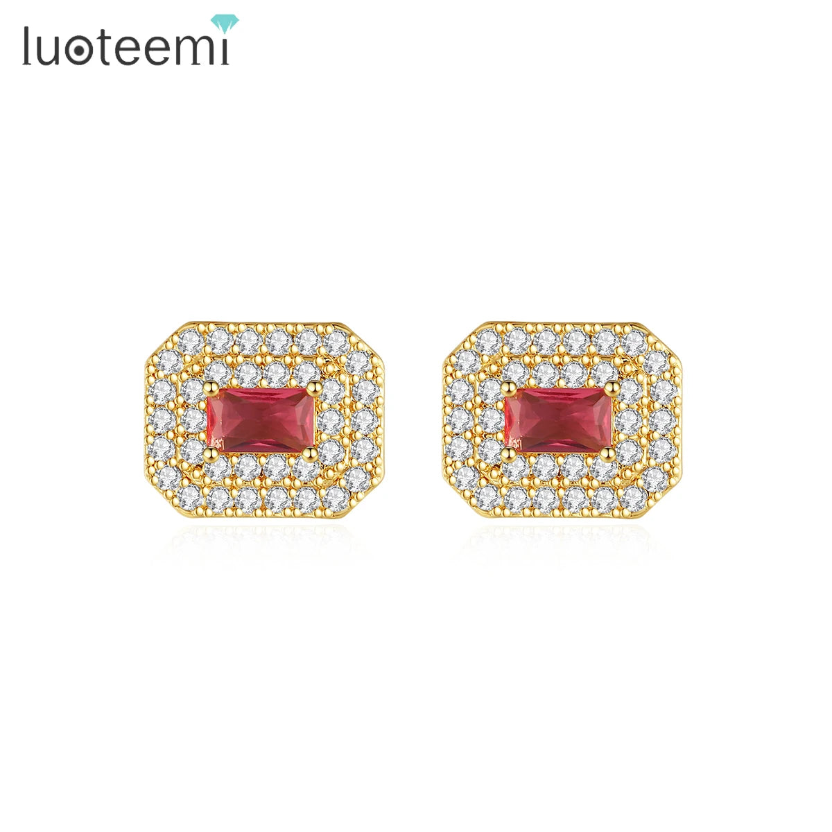 LUOTEEMI Fancy Earing Stud Korean Jewelry New Zirconia Elegant Lady Zircon Cute Trendy Earring Woman