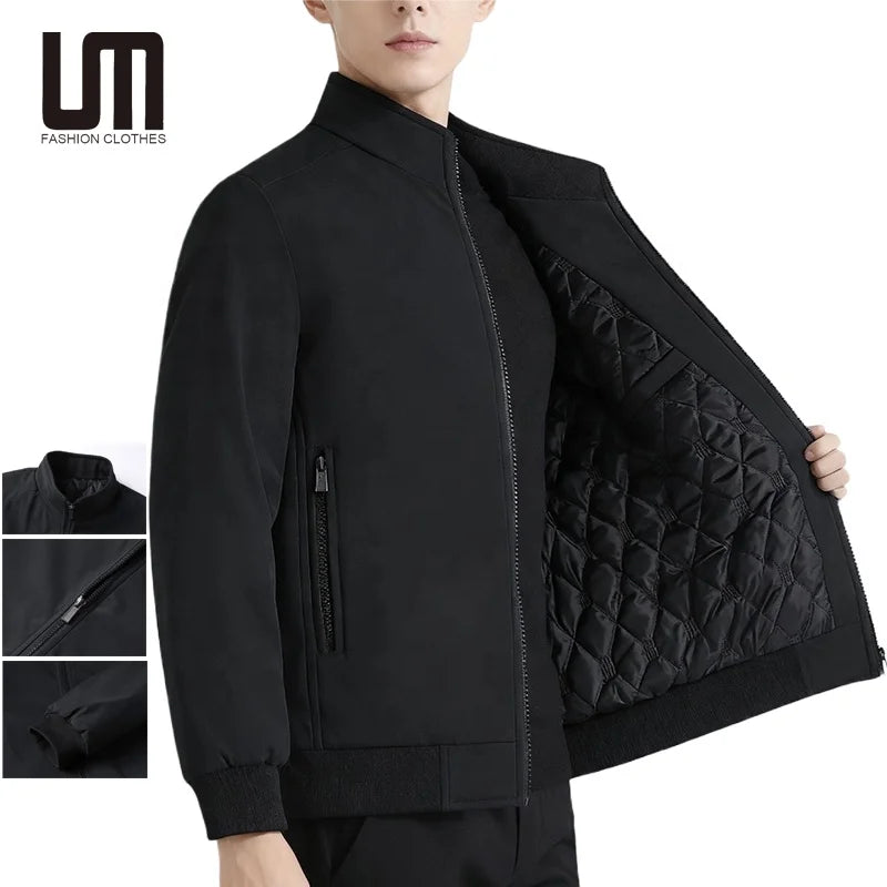 OEM Service Customized Logo Good Quality Autumn Winter Men Clothing Windbreaker Fleece Thick Jacket Plus Size 7XL 8XL Parka Coat