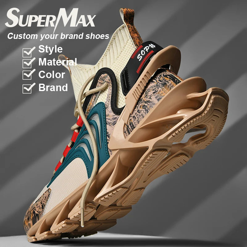 OEM Men's Casual Blade Sneakers Breathable Athletic Sport Running Shoes with Custom Logo for Spring and Winter