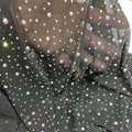 F007 New Stylish Rhinestone Tulle Mesh Fabric for Dress Stretchy Customized Crystal Diamante Fabric Flatback Motif Rhinestones