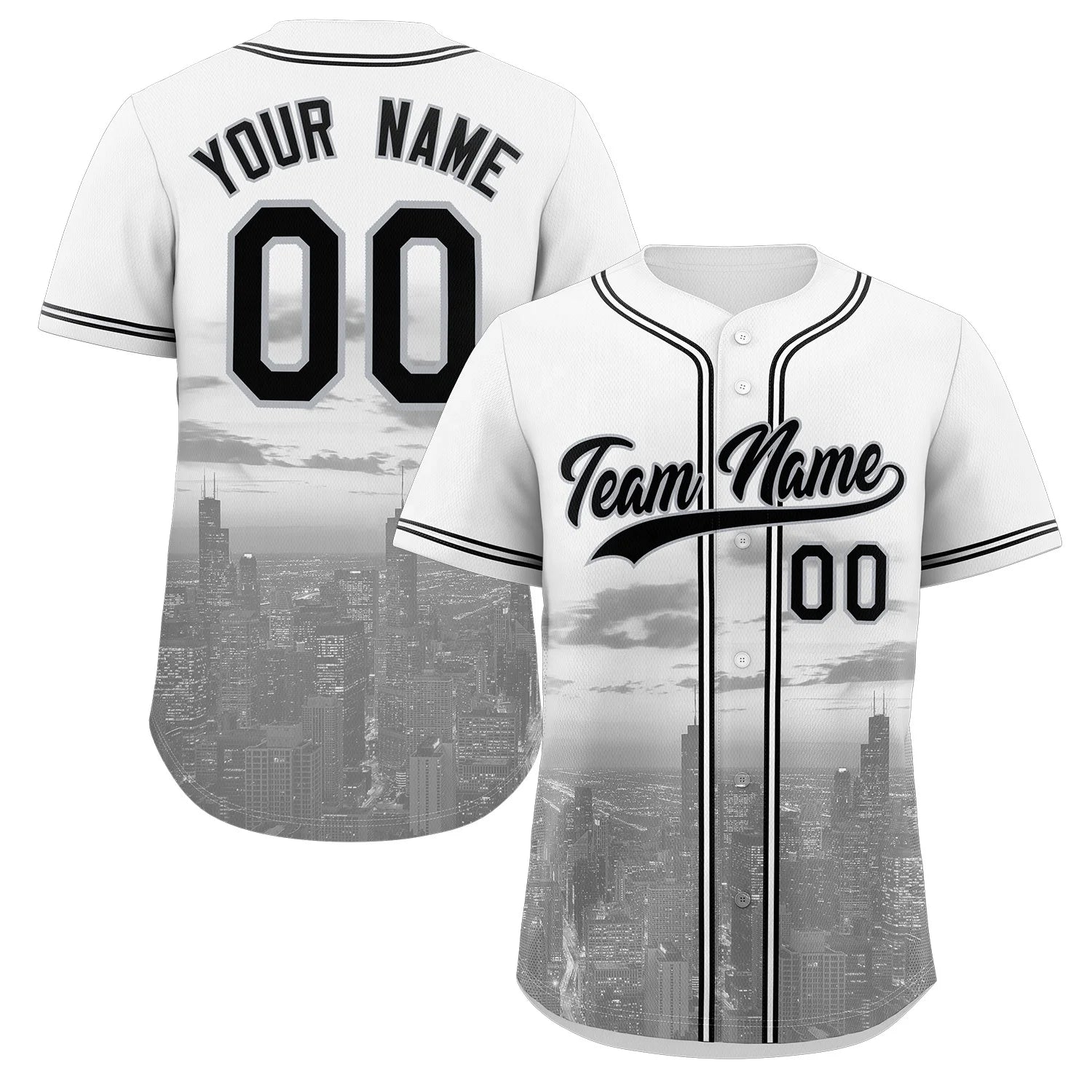 Wholesale Customized Best Quality Baseball Shirts Personalized City Nightscape Style Authentic Baseball Jersey