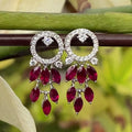 Luxury  Ear Ring Solid 18k Gold Jewelry Natural Ruby Gemstone Drop Earrings for Women 2022