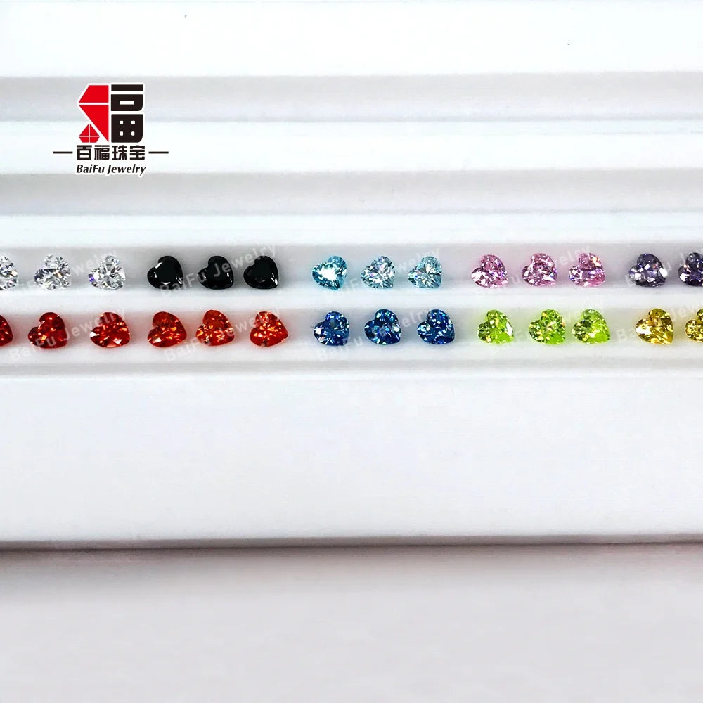 Baifu Jewelry Cubic Zirconia Wholesale Price Aquamarine Heart CZ Stones