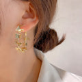New Arrival Dainty Vintage Butterfly Shape Hoop Earrings Female  14K Real Gold Plated Butterfly Dangle Hoop Earrings