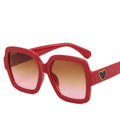 Designer Large Square Frame Sunglasses Retro Oversize Designer Red Sunglasses Women Heart Custom Square Sunglasses