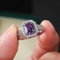 CAOSHI Latest Noble Jewelry Radiant Crystal Clear Royal Purple Rings Advanced Rings Women Girls Pure Silver Custom Rings