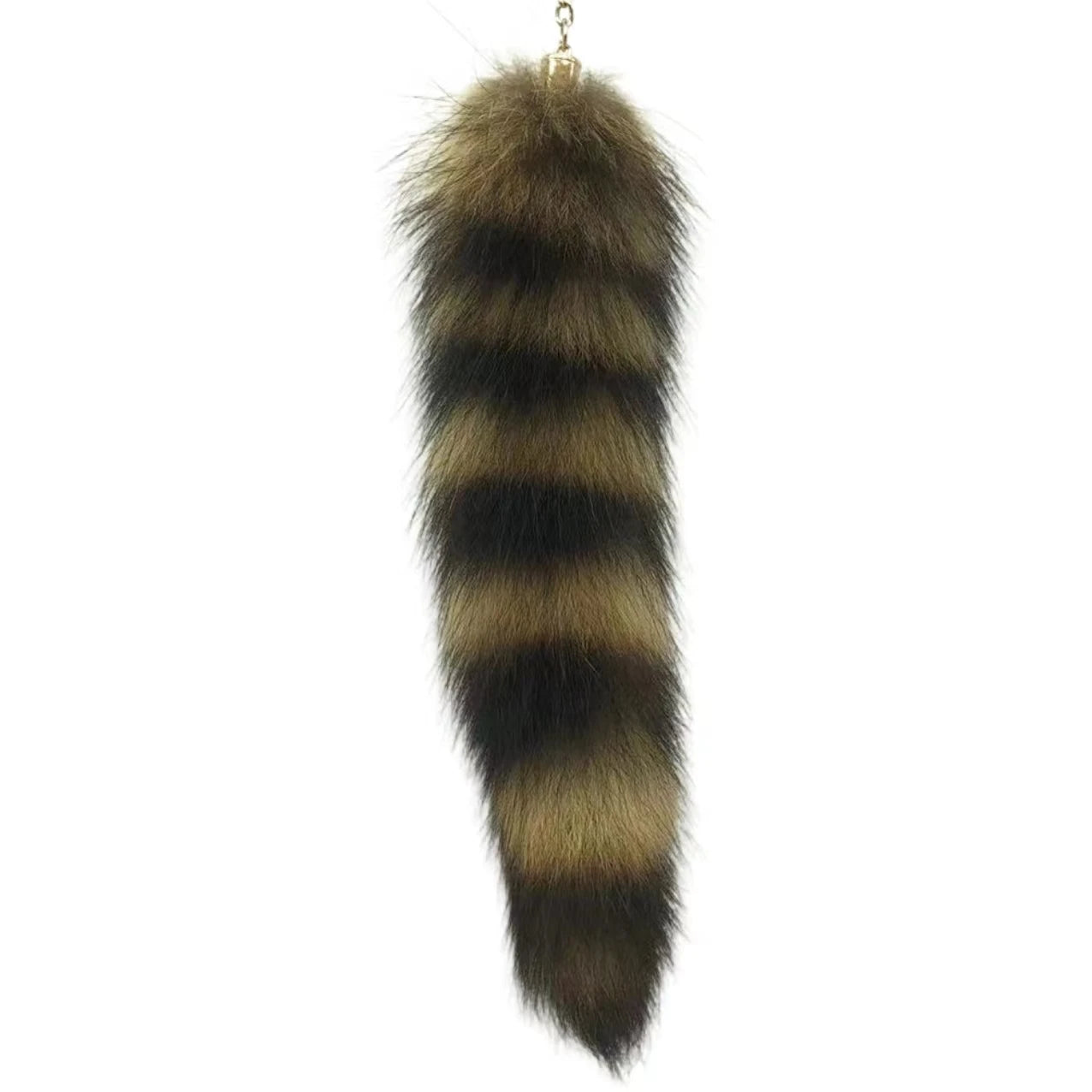 Wholesale Cheap Price  Real Fur Key Chain for Sale American Raccoon Fur Tail Key Chain
