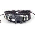 Vintage Bracelet Men's Multi-layer Personality Alloy Elephant Ethnic Style Beaded Leather Bracelets