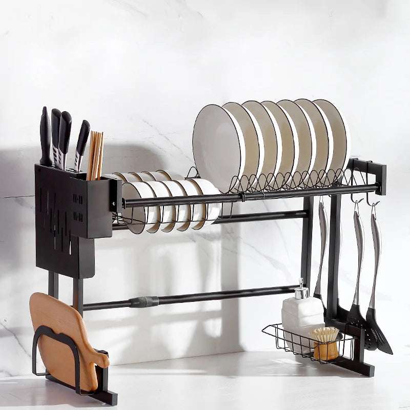 Wholesale Stainless Steel Iron Kitchen Dish Drying Rack with Folding Features Organizer Holder Sinks Home Use