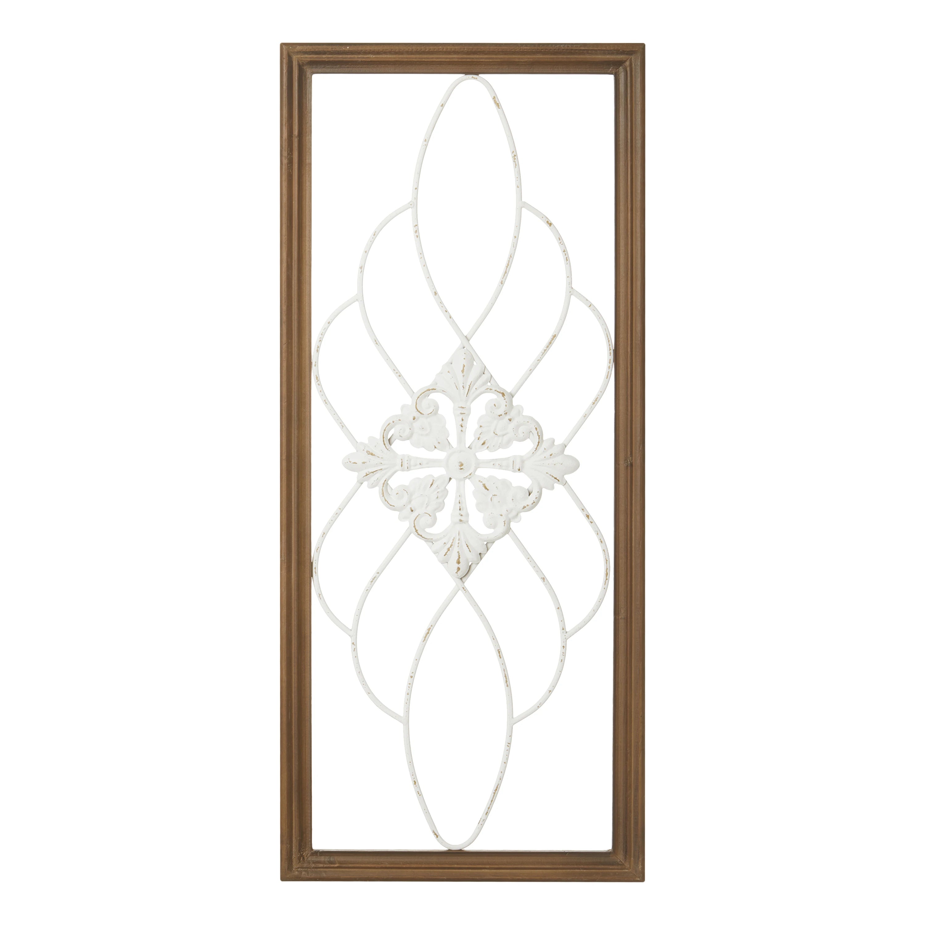 Farmhouse Decor Handmade Wedding Rectangle Nordic Style Wood and Metal Wall Hanging Ornaments Rustic Wood Frame Wall Decorations