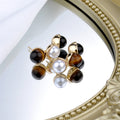 Elegant Pea Shaped Pearl Hoop Earrings Non Tarnish Gold Plated Fashion Jewelry Stainless Steel Stud Earrings Women Luxury