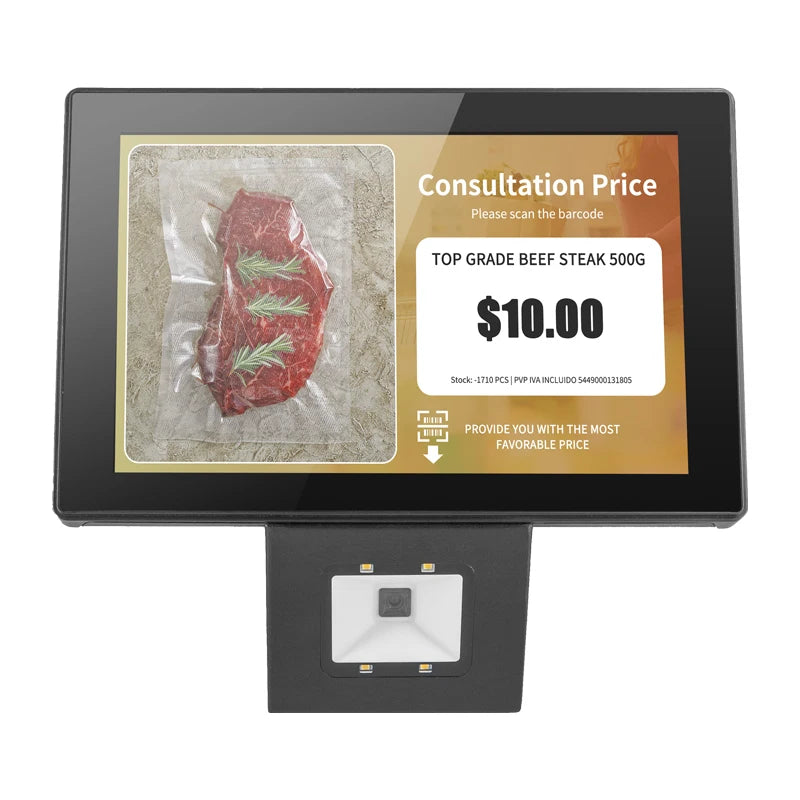 Integrated 2D Scanner Price Checker with 10.1 Inch Display for Checking Price