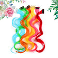 Wholesale 20inch Rainbow Hair Extensions Clip in Hair Multi-color Straight Party Highlights Synthetic Hairpiece for Girls Kids