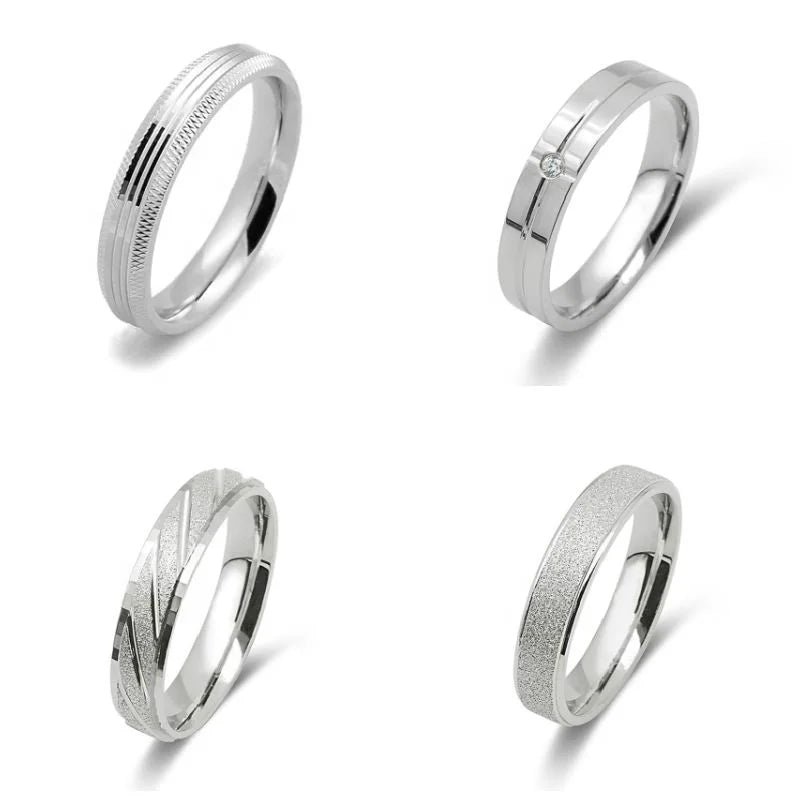 Solid Silver Rings Wedding Band Ring S925 Silver Jewelry Couple Ring Wholesale