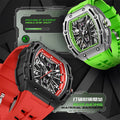 Mark Fairwhale Custom New Men Mechanical Watches Barrel Shaped Hollow Full Automatic  Waterproof Luminous Sport Men Retro Watch