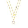 New Design Lovely Heart and Moon Charms Necklace Waterproof Gold Plated Stainless Steel Layer Chains Necklace Jewelry for Lady