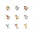 Korean Version of Korean Piercing Jewelry Earrings 18K Gold Color Preservation Micro Brass Inset Zircon Stud Earrings for Girl