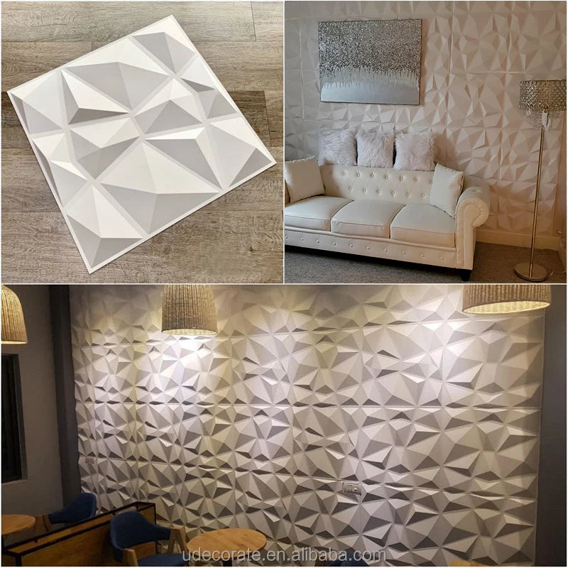 UDK Modern 3D Wall Panel 'Moonlight Forest' Art Mural PVC Material Waterproof Flame Retardant for Living Room DIY Splicing