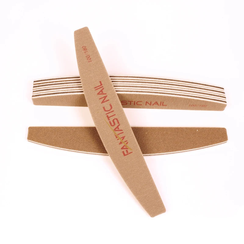 Custom Logo Nail File High Grit 180180 Manicure Tool Half Moon Nail Files 100/180