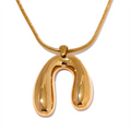 JINYOU 3095 New 18K PVD Plated Stainless Steel Necklace Pendant Stylish Sleek Metal Distinctive Collar Jewelry for Women Gift