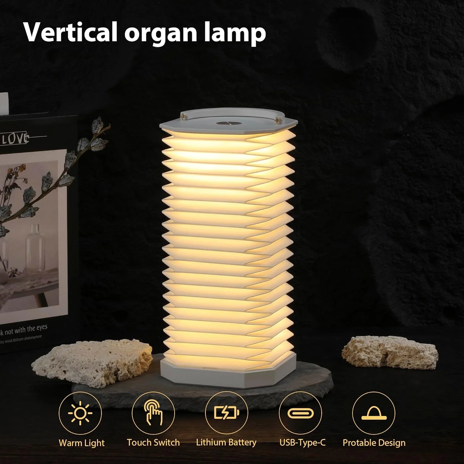 New Product Ideas 2025 Technology Folding Light Accordion Special Materials Paper Lamp Rechargeable Company Promotional Gifts