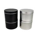 Custom Glossy Silver and Matte Black Round Metal Box Candle Jars for Candle Making