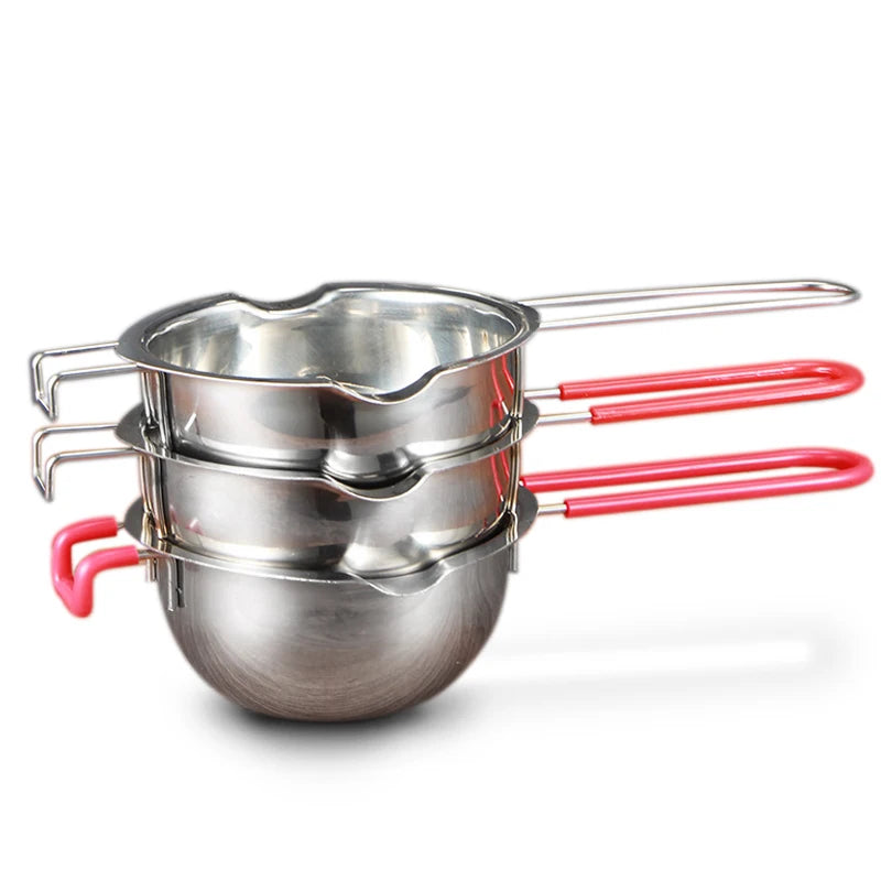 Hot Sale Cake Tools 400/600/1000ML Stainless Steel 304 Double Boiler Butter Warmer Chocolate Melting Pot with Handle