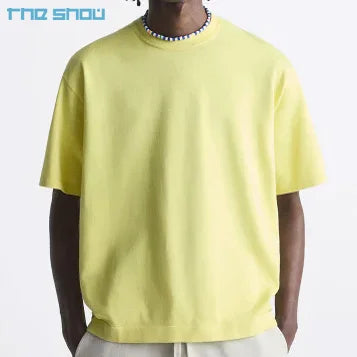 Crop Oversized Boxy Tshirt Mens 100% Organic Cotton Drop Shoulder Streetwear Heavyweight Custom Logo Plain T Shirt for Men