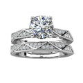 S925 Silver Moissanite Rings Set Two-Way Wearable Stackable Band Elegant Jewelry for Men and Women