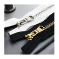 Custom High Quality 50cm Sliver Teeth Open-End Copper Zipper #5 50cm Length Metal Zip for Home Textile Use for Coat Pants Jacket