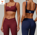 2025 Sports Fitness Yoga Hot Sexy Sports Bra Solid Pattern  Set  Set for Women Short Legged Yoga Outfit Elastic Waist Sports Bra
