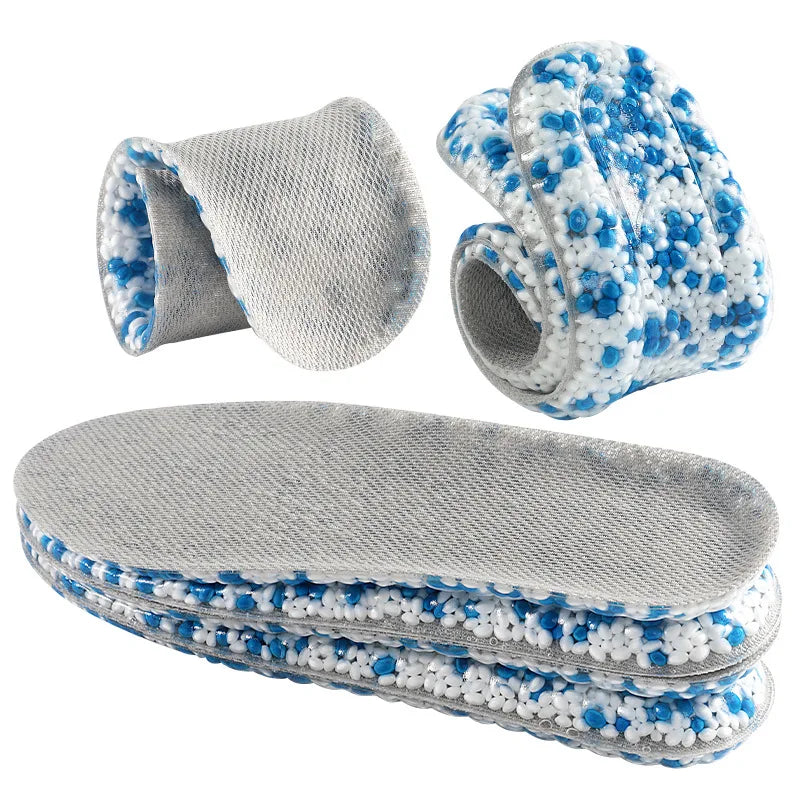 Men's & Women's Silicone Popcorn Sports Insoles Soft Elastic Sweat-Absorbing Odor-Resistant Shock-Absorbing Long-Time Running