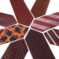Wholesale Custom Orange Red Series Business Retro Jacquard Microfiber Tie Men's 1200-pin High-density Easy Way Hand-tied Tie