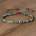 4mm Minimalist Stone Bracelet Handcrafted Adjustable Natural Gemstone African Turquoise Dainty Beaded Bracelet for Women Girls