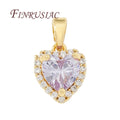 18K Real Gold Plated Heart Pendant Fancy Charms for Jewelry Crystal Pendants Necklace Supplies DIY Jewelry Findings Components