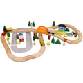78pcs Wooden Train Set Kids Children Fun Road Crossing Track 3D DIY Set Wooden Toys Kids Stimulation Car Toys