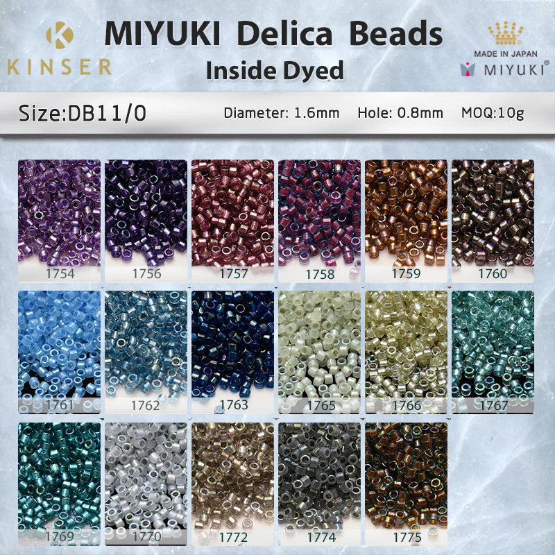 Miyuki Delica Beads 1.6 mm [17 Color Inside Dyed 5 ]10g Pack