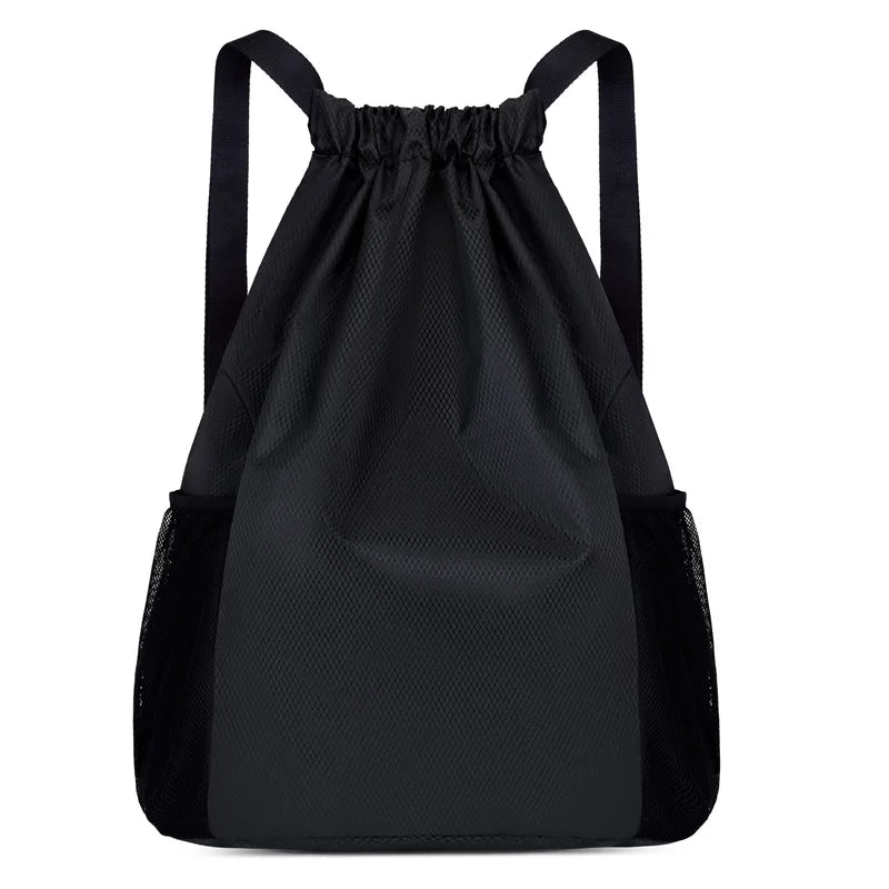 Outdoor Waterproof Nylon Large Capacity Multifunctional Sport Drawstring Bag with Storage