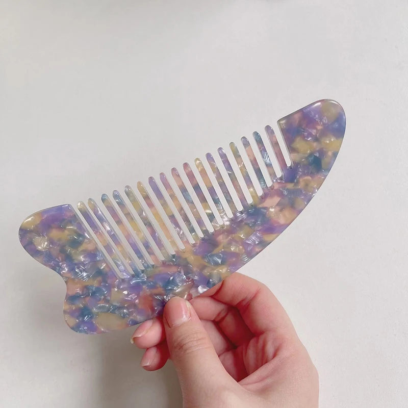Eco Friendly Small Wide Tooth Acetic Acid Comb Retro Style Anti-static Scalp Massage Comb Salon Hair Comb
