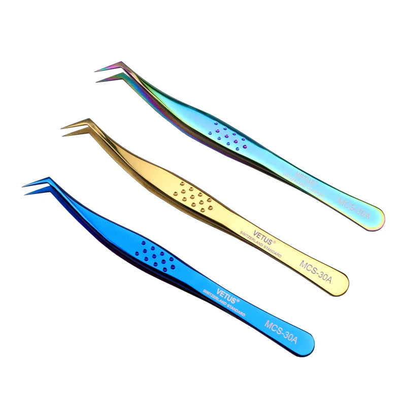 MCS-24A MCS-25A MCS-30A MCS-16-12C MCS-16-13C VETUS False Antistatic Stainless Steel Eyelash Tweezer