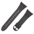 LAIHE 18mm Sports PU Watch Band in Luxury Black with Soft Elastic Silicone Strap for W-96H Resin Material