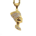 Ancient Egyptian Queen Only Pendant Necklaces Women Ancient Egypt Nefertiti Head Stainless Steel African Jewelry