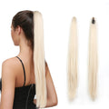 Jaw Claw Clip Ponytail Hair Pieces Clip in Synthetic Hair Wavy Pony Tail Extensions by 150g 28inch