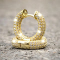 Huitan Unisex Luxury Cubic Zirconia Earring Fashion Jewelry Wholesale Fever Daily Sport Style Hoop Earrings for Men Women