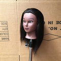 Cheap 100 Human Hair African American Salon Practice Hairdresser Braiding Afro Training Mannequin Dummy Doll Head