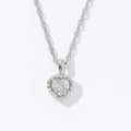 Simple Design Heartwarming Exquisite Luminous Heart Silver Plated Stainless Steel Fashion Jewelry Necklace with Link Chain